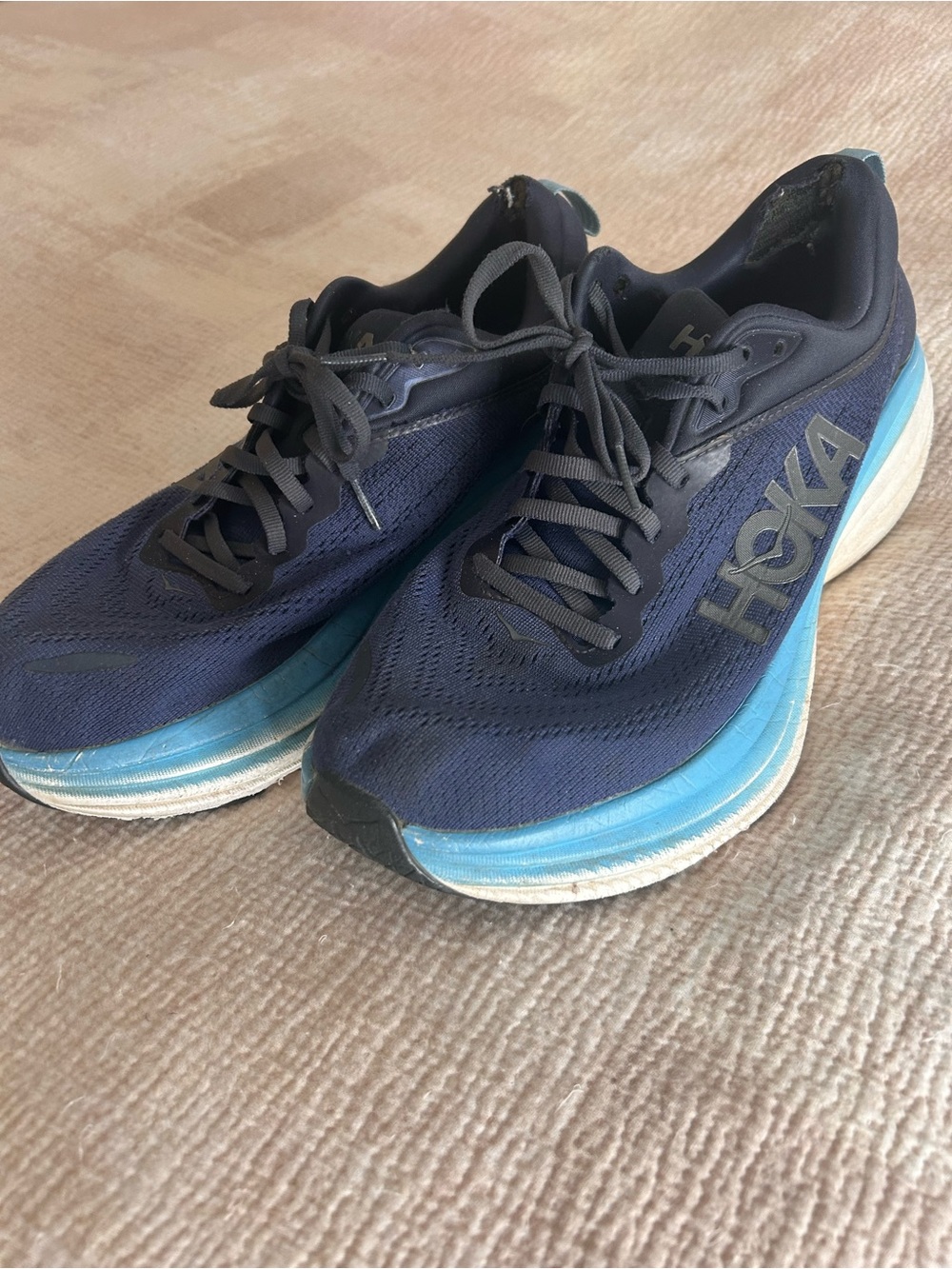Hoka Men's Navy and Sky Blue Road Running Shoe